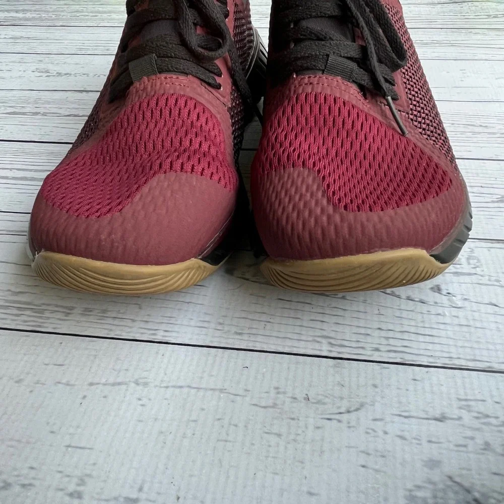 Reebok Mens Burgundy Black Gum Cross Training Fitness Gym Workout Shoes Size 8